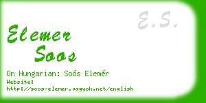 elemer soos business card