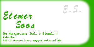 elemer soos business card